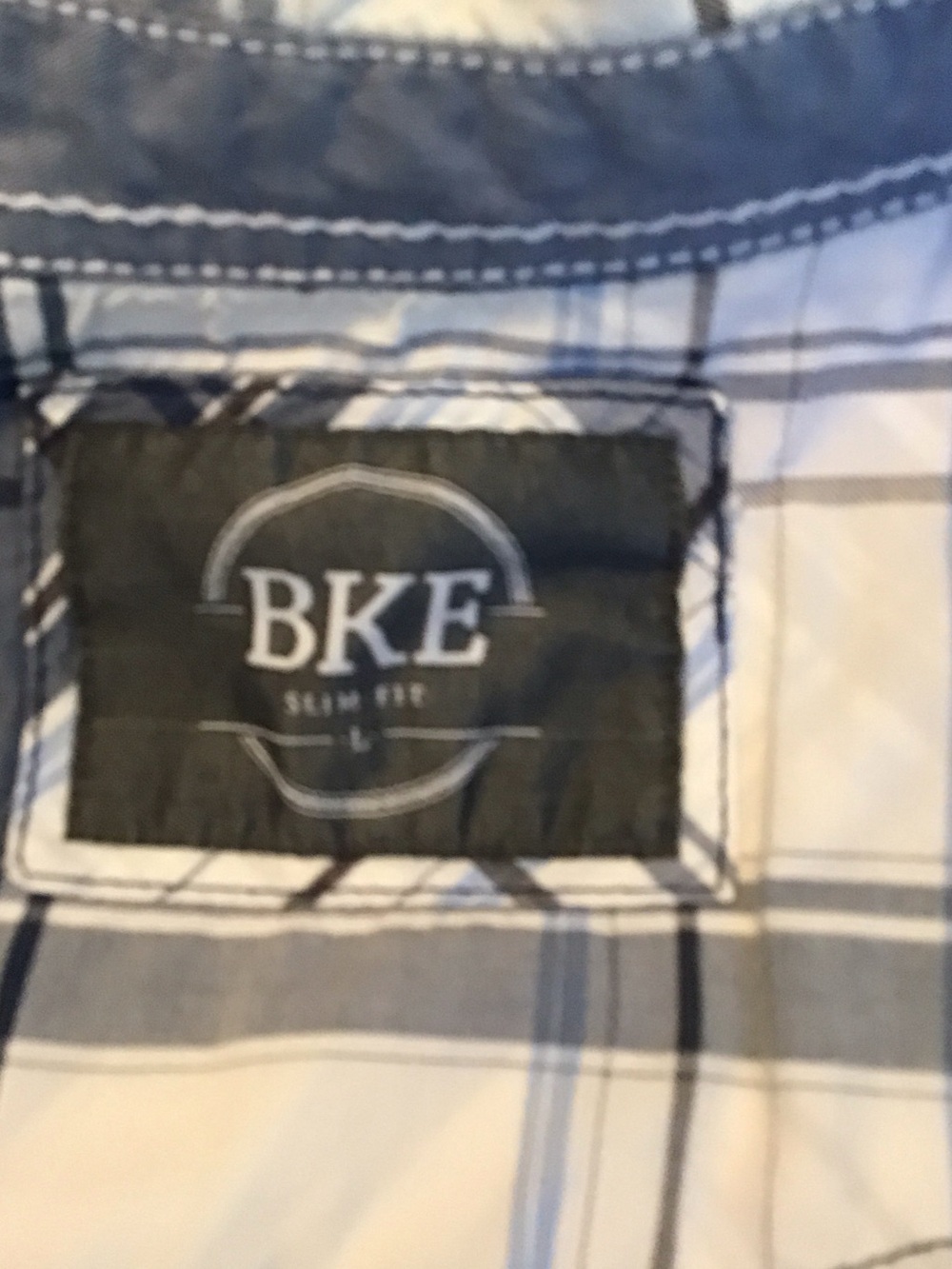 BKE White and Blue Plaid Button-Down Shirt for men. - Picture 2 of 4